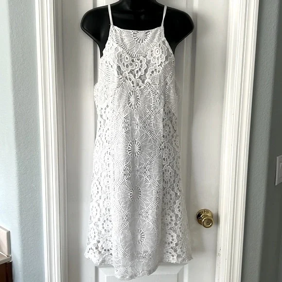 White Lace Dress by Francesca's Collection Size Large NWT - Picture 1 of 2